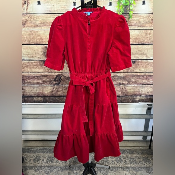 Draper James RSVP Red Corduroy Dress Size Small - Picture 2 of 10